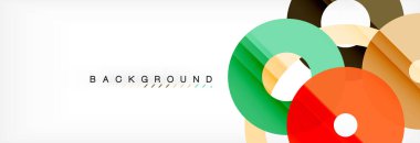 Gri arka plan, modern geometrik desen tasarım renkli halkalar. Vektör iş veya teknoloji tanıtım tasarım şablonu, broşür veya el ilanı desenli veya geometrik web afiş