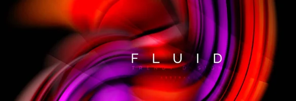 Onda fluido fluindo cores efeito de movimento, fundo abstrato holográfico. Ilustração vetorial —  Vetores de Stock