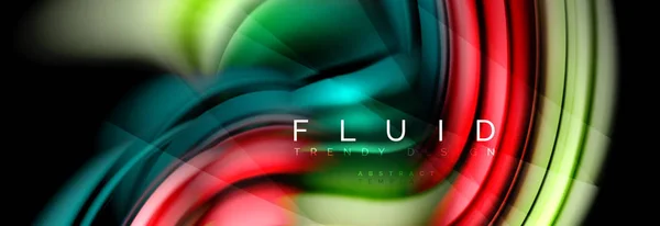 Wave fluid flowing colors motion effect, holographic abstract background. Vector illustration — Stock Vector