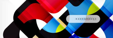 Geometrik kareler afiş soyut. Vektör çizim broşür veya el ilanı, sunum ve web tasarım düzeni için