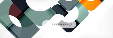 Geometrik kareler afiş soyut. Vektör çizim broşür veya el ilanı, sunum ve web tasarım düzeni için