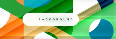 Geometrik arka plan, daireler ve üçgenler şekiller afiş. Gösterim amacıyla broşür veya el ilanı, sunum ve web tasarım düzeni