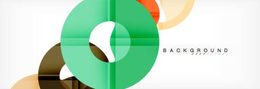 Gri arka plan, modern geometrik desen tasarım renkli halkalar. Vektör iş veya teknoloji tanıtım tasarım şablonu, broşür veya el ilanı desenli veya geometrik web afiş