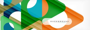 Geometrik arka plan, daireler ve üçgenler şekiller afiş. Gösterim amacıyla broşür veya el ilanı, sunum ve web tasarım düzeni