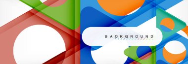 Geometrik arka plan. Modern örtüşen üçgenler. Mesajınız için alışılmadık renkli şekiller. İş veya teknik okul sunuyu, app kapak