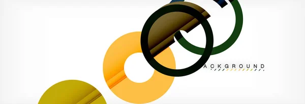 Bunte Ringe auf grauem Hintergrund, modernes geometrisches Muster-Design. Designvorlage für Geschäfts- oder Technologiepräsentationen, Broschüre oder Flyer oder geometrisches Web-Banner — Stockvektor