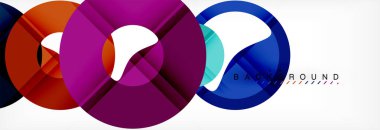 Gri arka plan, modern geometrik desen tasarım renkli halkalar. Vektör iş veya teknoloji tanıtım tasarım şablonu, broşür veya el ilanı desenli veya geometrik web afiş