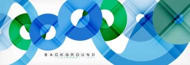 Gri arka plan, modern geometrik desen tasarım renkli halkalar. Vektör iş veya teknoloji tanıtım tasarım şablonu, broşür veya el ilanı desenli veya geometrik web afiş