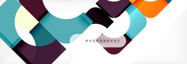 Renkli kare şekiller, geometrik modern arka plan