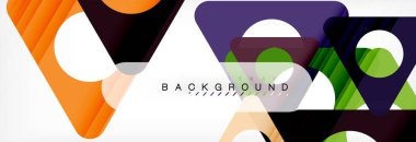 Geometrik arka plan, daireler ve üçgenler şekiller afiş. Gösterim amacıyla broşür veya el ilanı, sunum ve web tasarım düzeni