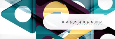 Geometrik arka plan, daireler ve üçgenler şekiller afiş. Gösterim amacıyla broşür veya el ilanı, sunum ve web tasarım düzeni