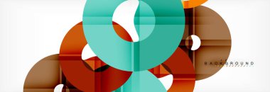 Gri arka plan, modern geometrik desen tasarım renkli halkalar. Vektör iş veya teknoloji tanıtım tasarım şablonu, broşür veya el ilanı desenli veya geometrik web afiş