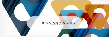 Geometrik arka plan, daireler ve üçgenler şekiller afiş. Gösterim amacıyla broşür veya el ilanı, sunum ve web tasarım düzeni