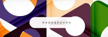 Geometrik arka plan, daireler ve üçgenler şekiller afiş. Gösterim amacıyla broşür veya el ilanı, sunum ve web tasarım düzeni