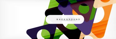 Geometrik arka plan, daireler ve üçgenler şekiller afiş. Gösterim amacıyla broşür veya el ilanı, sunum ve web tasarım düzeni