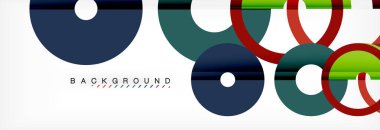 Gri arka plan, modern geometrik desen tasarım renkli halkalar. Vektör iş veya teknoloji tanıtım tasarım şablonu, broşür veya el ilanı desenli veya geometrik web afiş