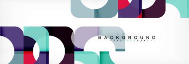 Geometrik kareler afiş soyut. Vektör çizim broşür veya el ilanı, sunum ve web tasarım düzeni için