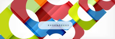 Geometrik kareler afiş soyut. Vektör çizim broşür veya el ilanı, sunum ve web tasarım düzeni için