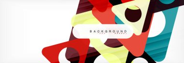 Geometrik arka plan. Modern örtüşen üçgenler. Mesajınız için alışılmadık renkli şekiller. İş veya teknik okul sunuyu, app kapak