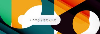 Geometrik arka plan. Modern örtüşen üçgenler. Mesajınız için alışılmadık renkli şekiller. İş veya teknik okul sunuyu, app kapak