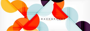 Modern geometrik arka plan - daireler. İş veya teknoloji tanıtım tasarım şablonu, broşür veya el ilanı desenli veya geometrik web afiş