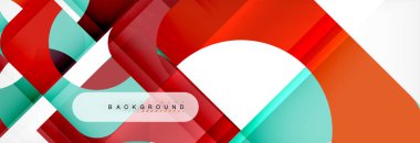 Geometrik kareler afiş soyut. Vektör çizim broşür veya el ilanı, sunum ve web tasarım düzeni için