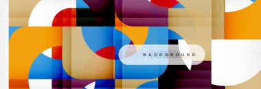 Renkli kareler kompozisyon soyut afiş. Gösterim amacıyla broşür veya el ilanı, sunum ve web tasarım düzeni