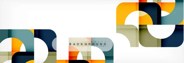 Banner abstracto de composición de cuadrados coloridos. Ilustración para folleto o folleto de negocios, presentación y diseño web — Vector de stock
