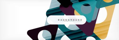 Geometrik arka plan, daireler ve üçgenler şekiller afiş. Gösterim amacıyla broşür veya el ilanı, sunum ve web tasarım düzeni