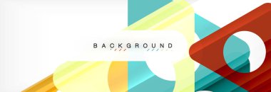 Geometrik arka plan, daireler ve üçgenler şekiller afiş. Gösterim amacıyla broşür veya el ilanı, sunum ve web tasarım düzeni