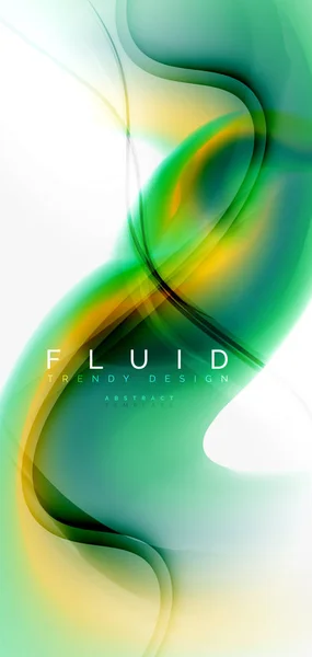 Fluid flowing wave abstract background — Stock Vector