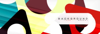 Geometrik arka plan. Modern örtüşen üçgenler. Mesajınız için alışılmadık renkli şekiller. İş veya teknik okul sunuyu, app kapak