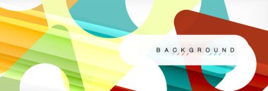 Geometrik arka plan, daireler ve üçgenler şekiller afiş. Gösterim amacıyla broşür veya el ilanı, sunum ve web tasarım düzeni