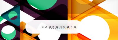 Geometrik arka plan. Modern örtüşen üçgenler. Mesajınız için alışılmadık renkli şekiller. İş veya teknik okul sunuyu, app kapak