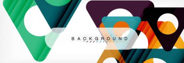 Geometrik arka plan. Modern örtüşen üçgenler. Mesajınız için alışılmadık renkli şekiller. İş veya teknik okul sunuyu, app kapak