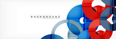 Gri arka plan, modern geometrik desen tasarım renkli halkalar. Vektör iş veya teknoloji tanıtım tasarım şablonu, broşür veya el ilanı desenli veya geometrik web afiş