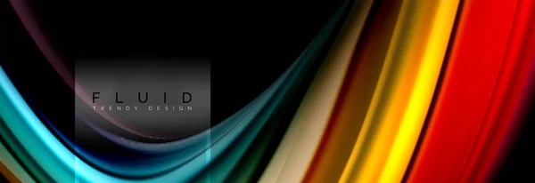 Рідкі кольори абстрактний фон барвистий плакат, скручений рідкий дизайн на фоні чорного, барвистого мармуру або текстури пластикової хвилі, різнокольоровий шаблон для презентації бізнесу або технологій або Інтернету — стоковий вектор