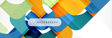 Geometrik kareler afiş soyut. Vektör çizim broşür veya el ilanı, sunum ve web tasarım düzeni için