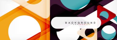 Geometrik arka plan, daireler ve üçgenler şekiller afiş. Gösterim amacıyla broşür veya el ilanı, sunum ve web tasarım düzeni