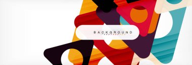 Geometrik arka plan, daireler ve üçgenler şekiller afiş. Gösterim amacıyla broşür veya el ilanı, sunum ve web tasarım düzeni