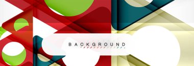 Geometrik arka plan, daireler ve üçgenler şekiller afiş. Gösterim amacıyla broşür veya el ilanı, sunum ve web tasarım düzeni