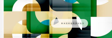 Geometrik kareler afiş soyut. Vektör şablon illüstrasyon iş broşür veya el ilanı, sunum ve web tasarım düzeni için