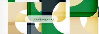 Geometrik kareler afiş soyut. Vektör çizim broşür veya el ilanı, sunum ve web tasarım düzeni için