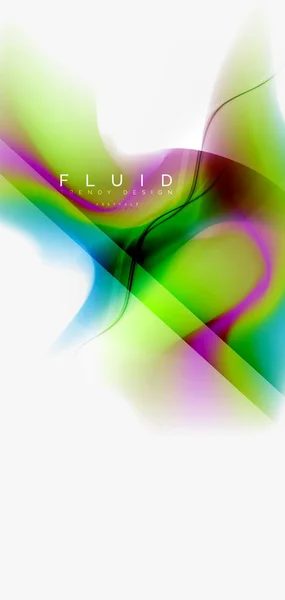 Fluido fluindo onda fundo abstrato — Vetor de Stock