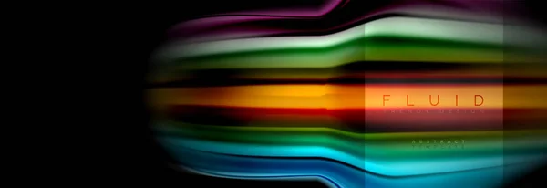 Formes abstraites fluides arc-en-ciel, conception de couleurs liquides, fond de texture ondulée en marbre ou en plastique coloré, modèle multicolore pour la présentation d'entreprise ou de technologie ou conception de couverture de brochure Web — Image vectorielle