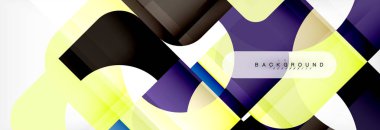 Geometrik kareler afiş soyut. Vektör çizim broşür veya el ilanı, sunum ve web tasarım düzeni için