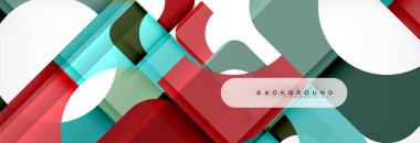 Renkli kareler kompozisyon soyut afiş. Gösterim amacıyla broşür veya el ilanı, sunum ve web tasarım düzeni