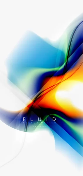 Fluido fluindo onda fundo abstrato — Vetor de Stock