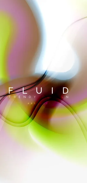 Fluido fluindo onda fundo abstrato — Vetor de Stock