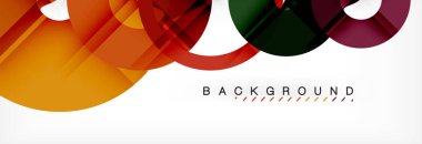 Gri arka plan, modern geometrik desen tasarım renkli halkalar. Vektör iş veya teknoloji tanıtım tasarım şablonu, broşür veya el ilanı desenli veya geometrik web afiş